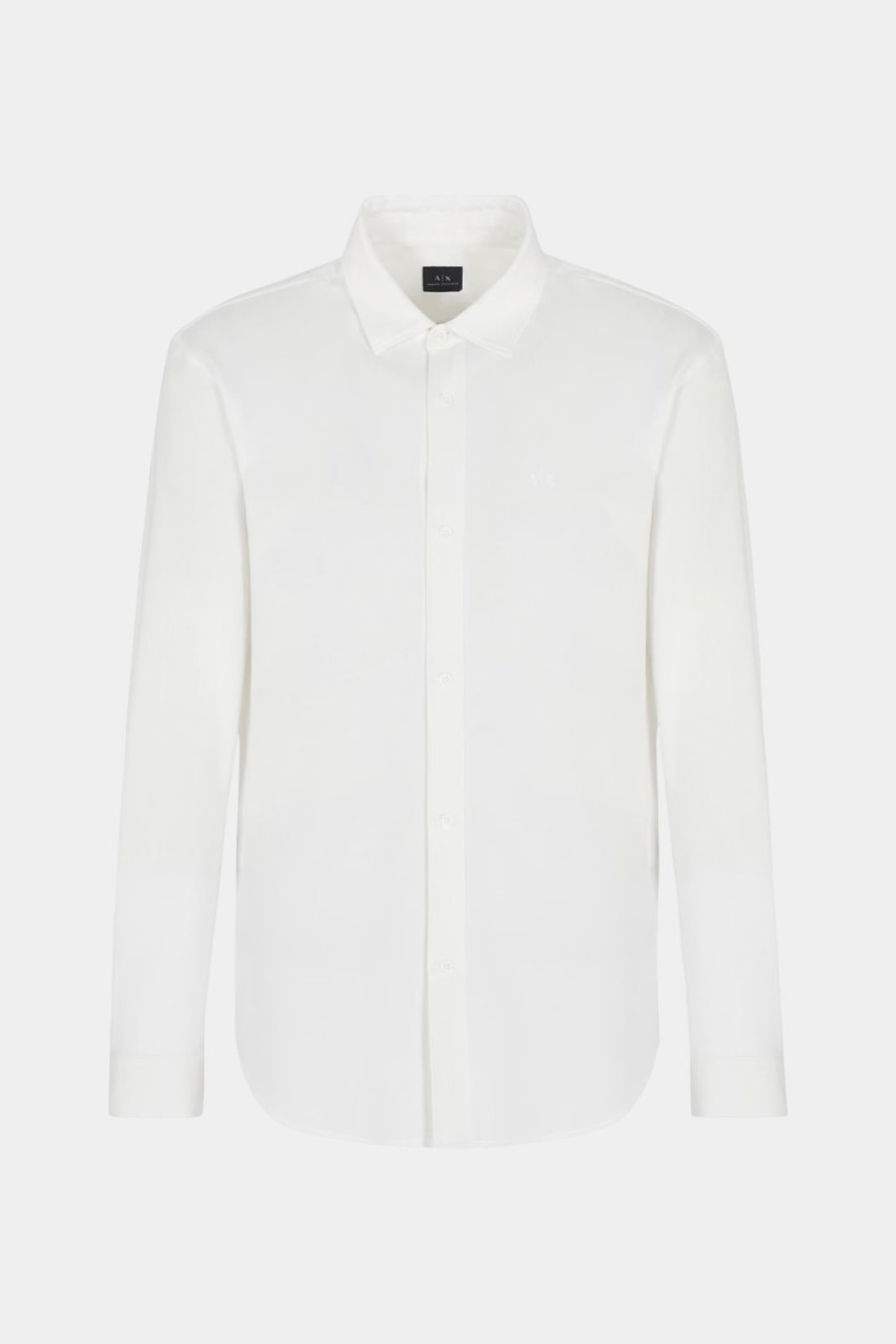 Біла сорочка з еластичної бавовни ASV 6DZCHJ ZJEAZ 1116 Armani Exchange