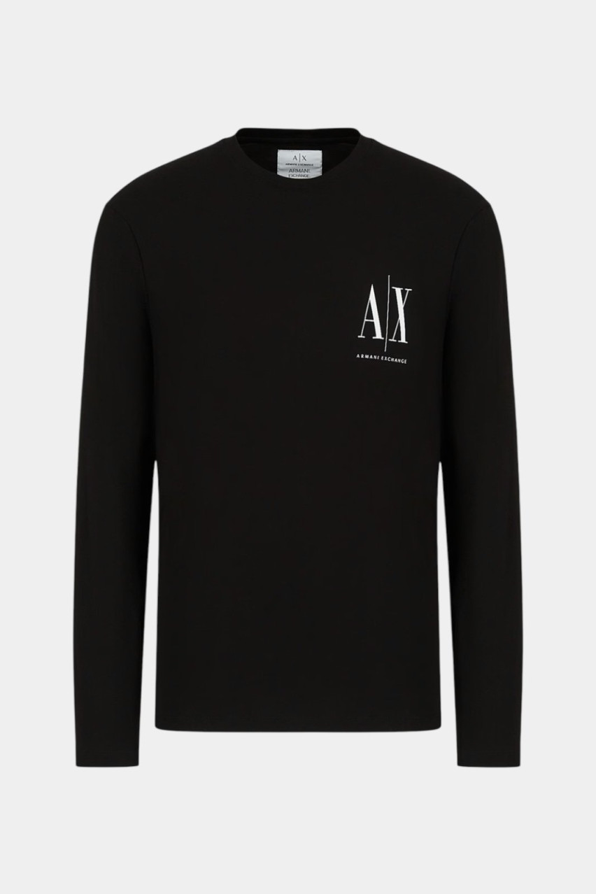 Черный хлопковый лонгслив 8NZTPL ZJH4Z 1200 Armani Exchange