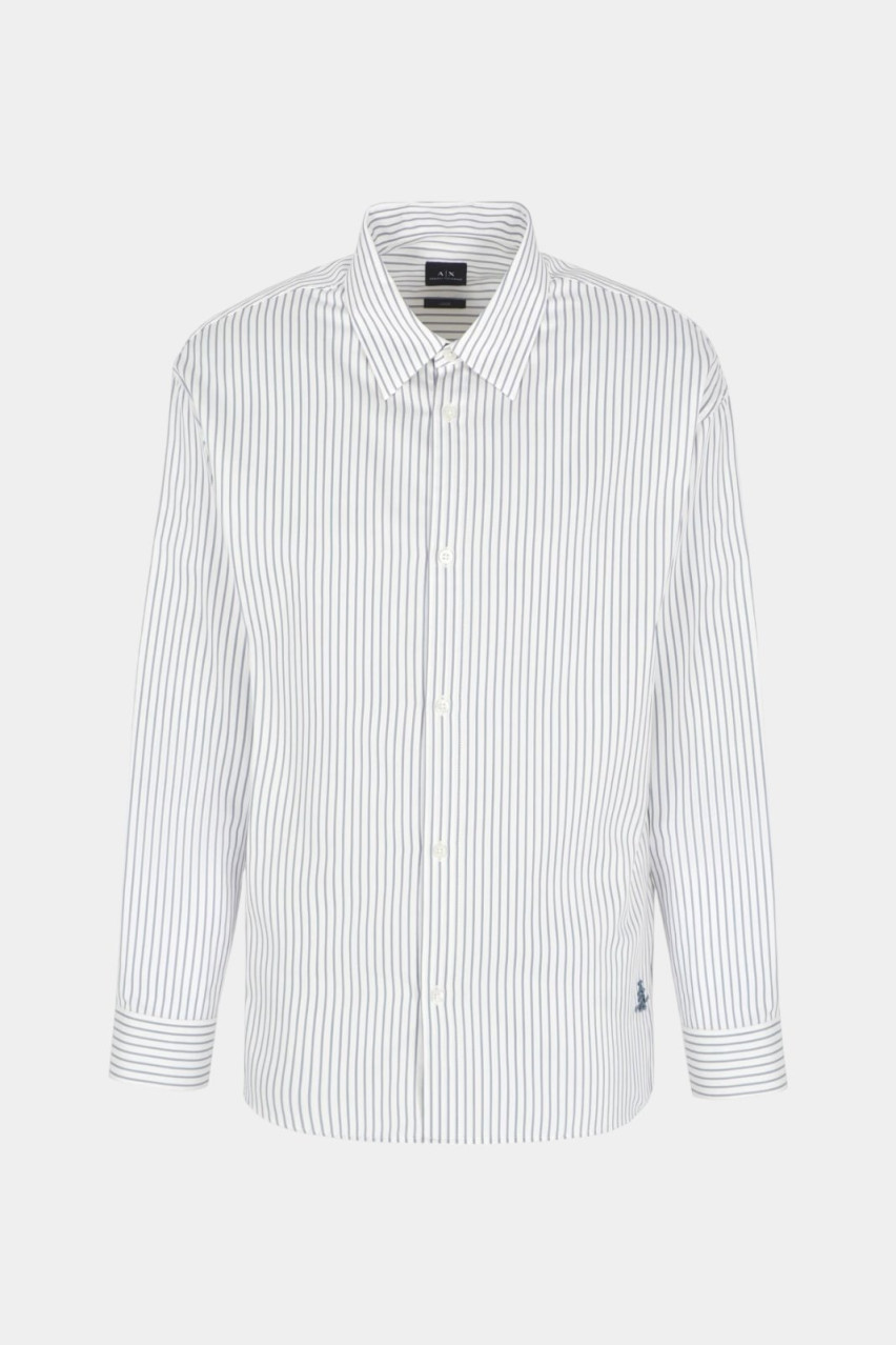 Біла сорочка в смужку з доббі-бавовни 6DZCL5 ZN5FZ 51AX Armani Exchange