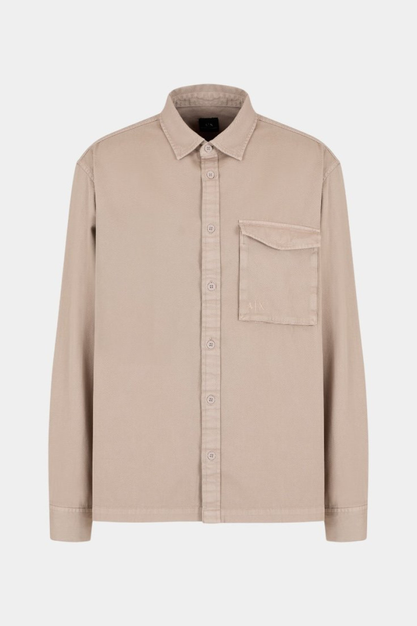 Бежева сорочка з нагрудною кишенею 6DZC07 ZN5EZ 17AB Armani Exchange