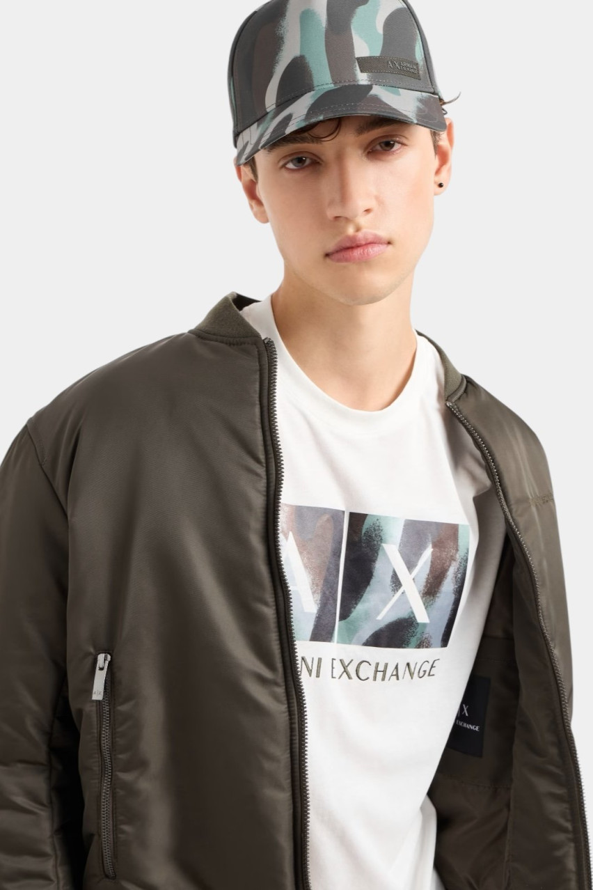 Біла футболка з абстрактним принтом-логотипом 6DZTHF ZJH4Z 1116 Armani Exchange