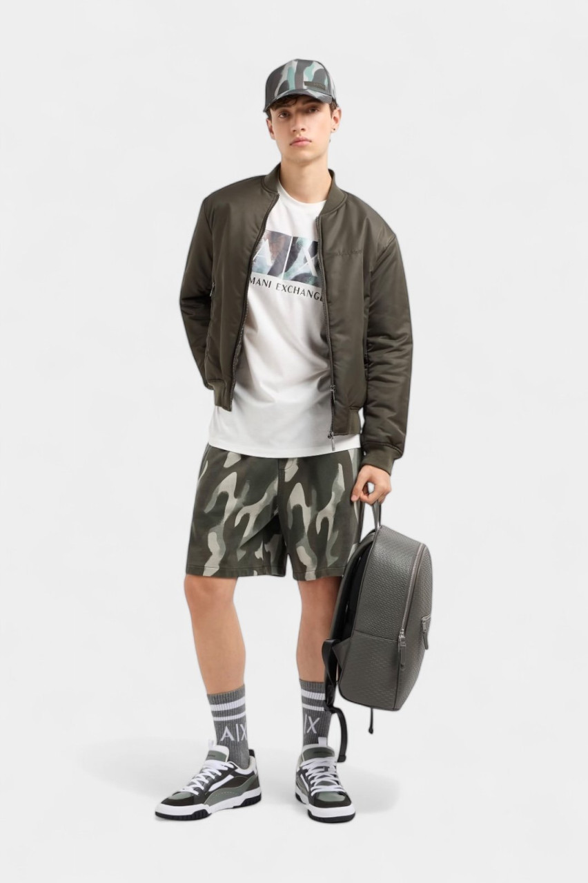 Біла футболка з абстрактним принтом-логотипом 6DZTHF ZJH4Z 1116 Armani Exchange