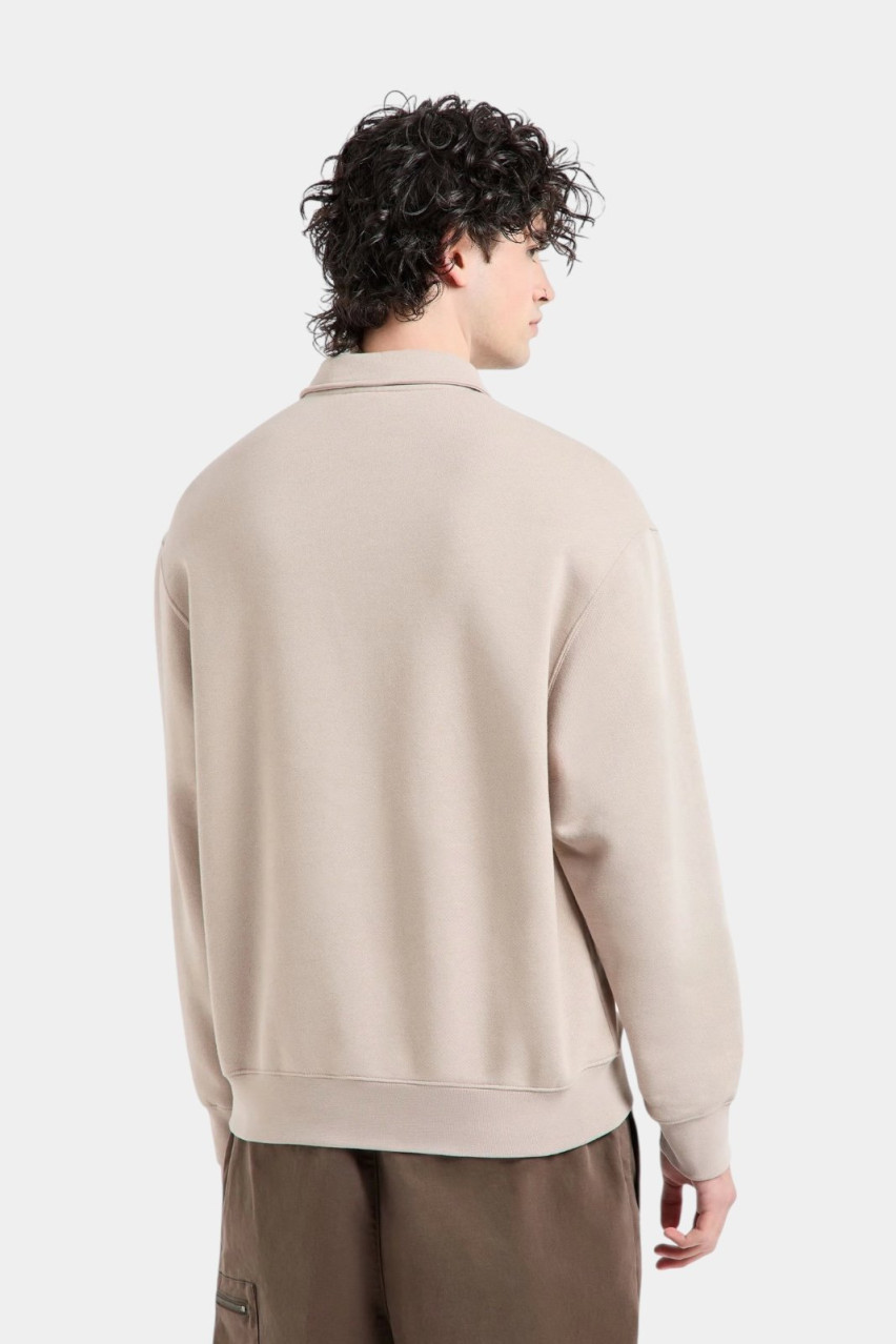 Бежевый свитшот-поло на молнии 6DZMAB ZJKAZ 17AB Armani Exchange