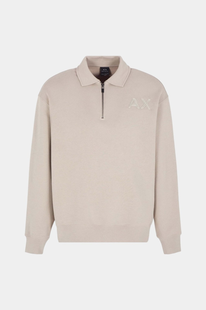 Бежевый свитшот-поло на молнии 6DZMAB ZJKAZ 17AB Armani Exchange