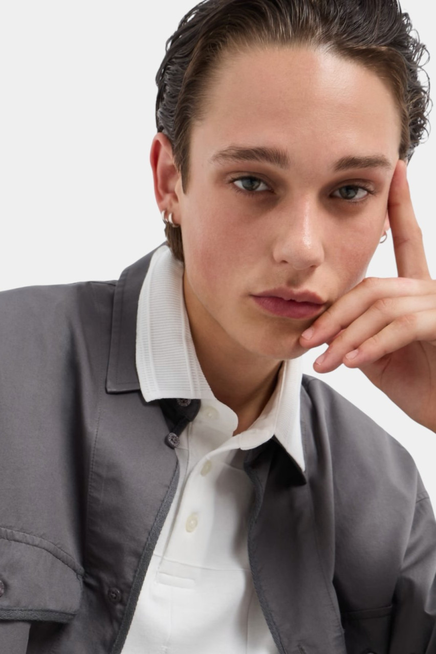 Белое поло из мерсеризированного хлопка ASV и жаккардовым узором 6DZFLJ ZJ2ZZ 1116 Armani Exchange