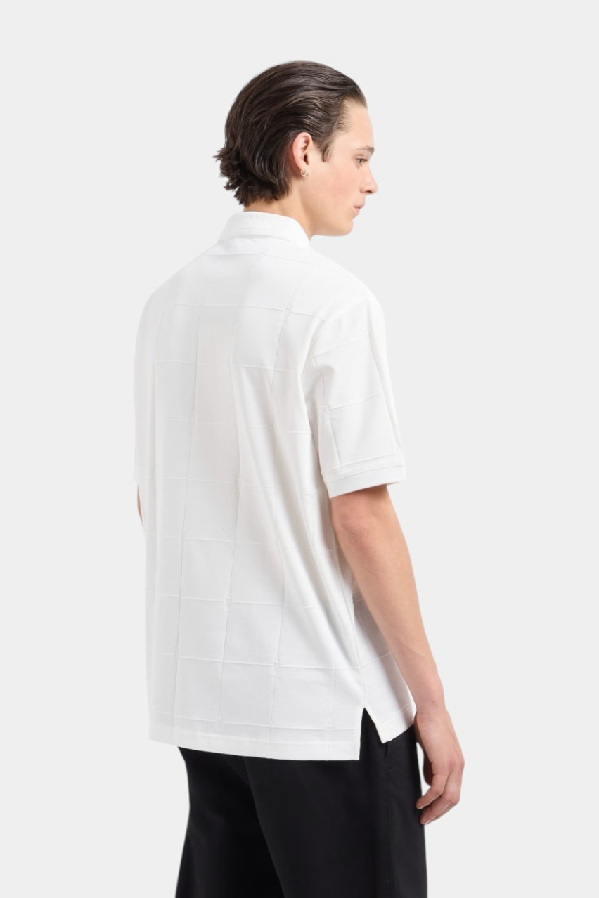 Белое поло из мерсеризированного хлопка ASV и жаккардовым узором 6DZFLJ ZJ2ZZ 1116 Armani Exchange