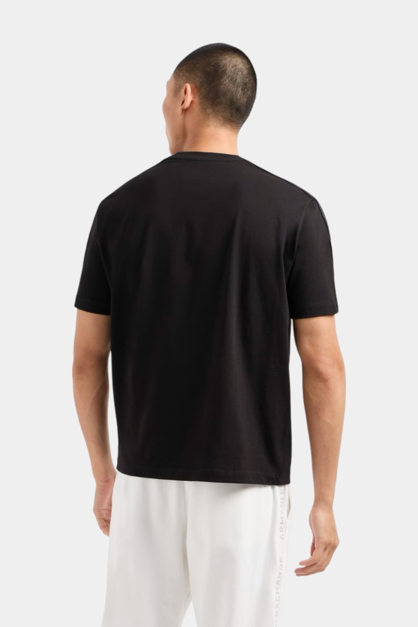 Чорна футболка з логотипними стрічками 6DZTLA ZJ9JZ 1200 Armani Exchange