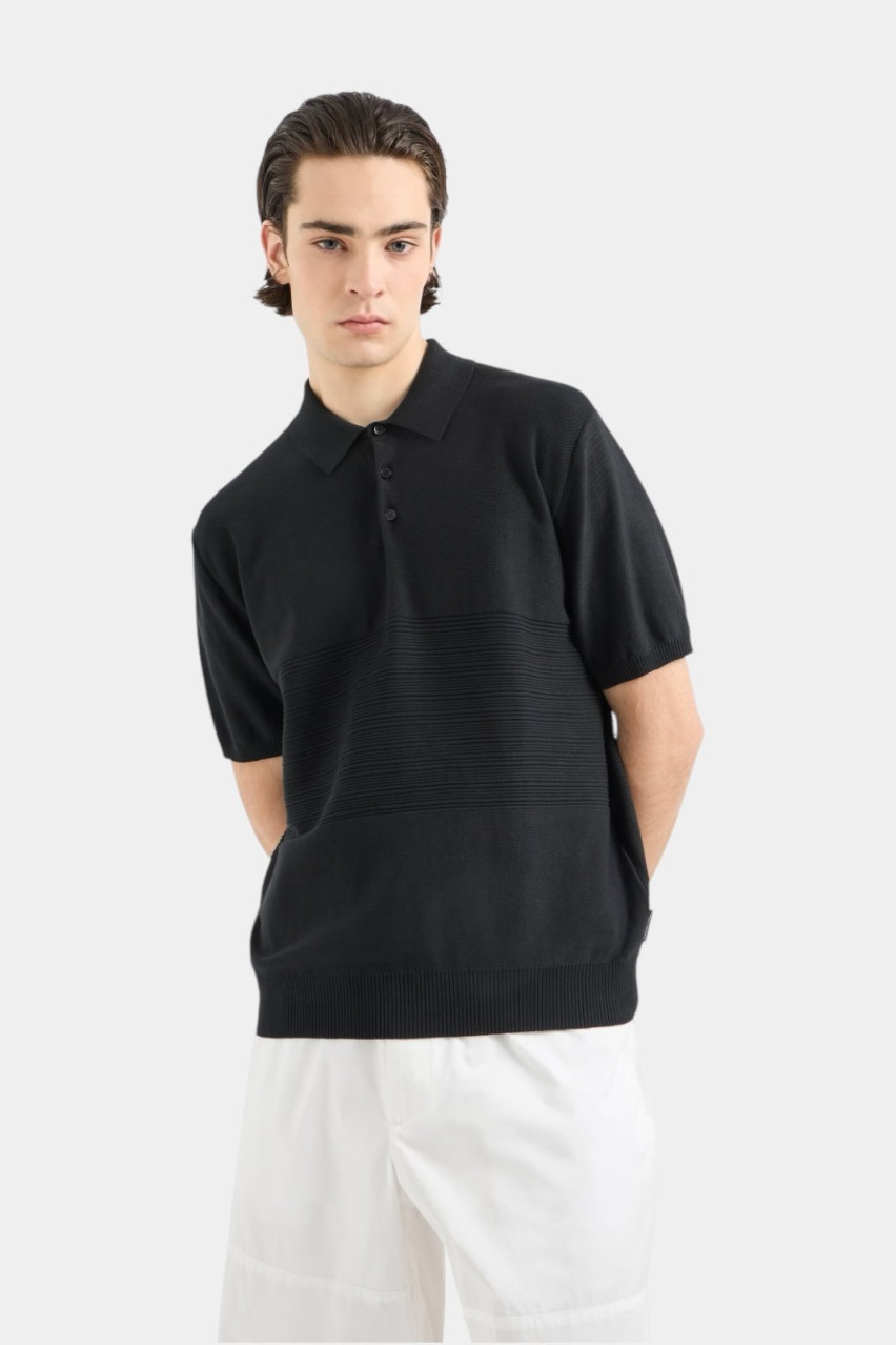 Чорне поло з мерсеризованої бавовни 6DZF6A ZMQ7Z 1200 Armani Exchange