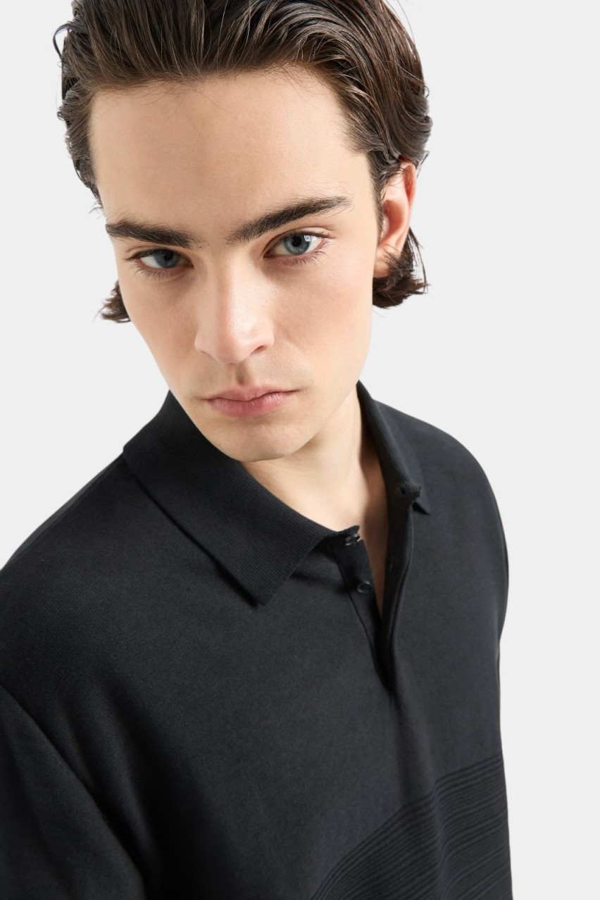 Чорне поло з мерсеризованої бавовни 6DZF6A ZMQ7Z 1200 Armani Exchange