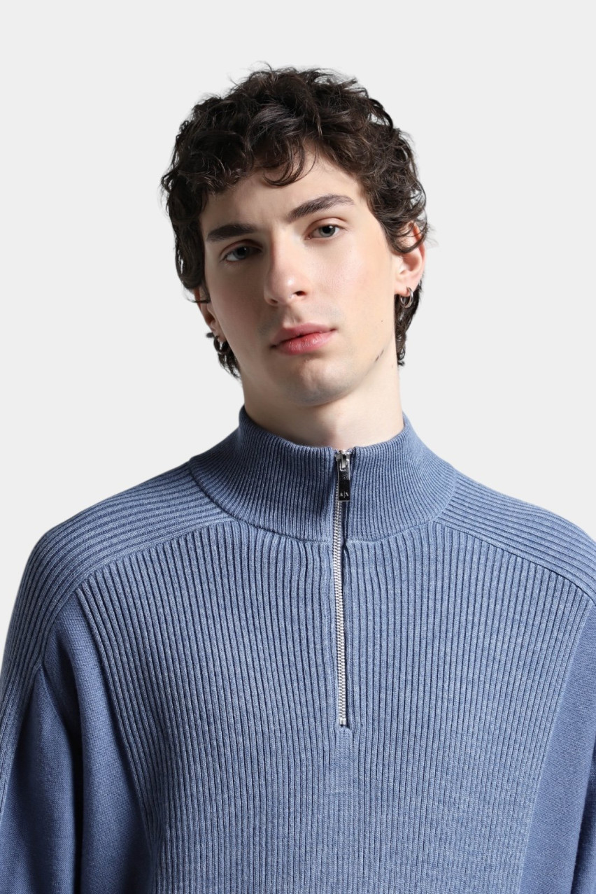 Блакитний светр на блискавці 6DZM6L ZM5BZ 15DU Armani Exchange