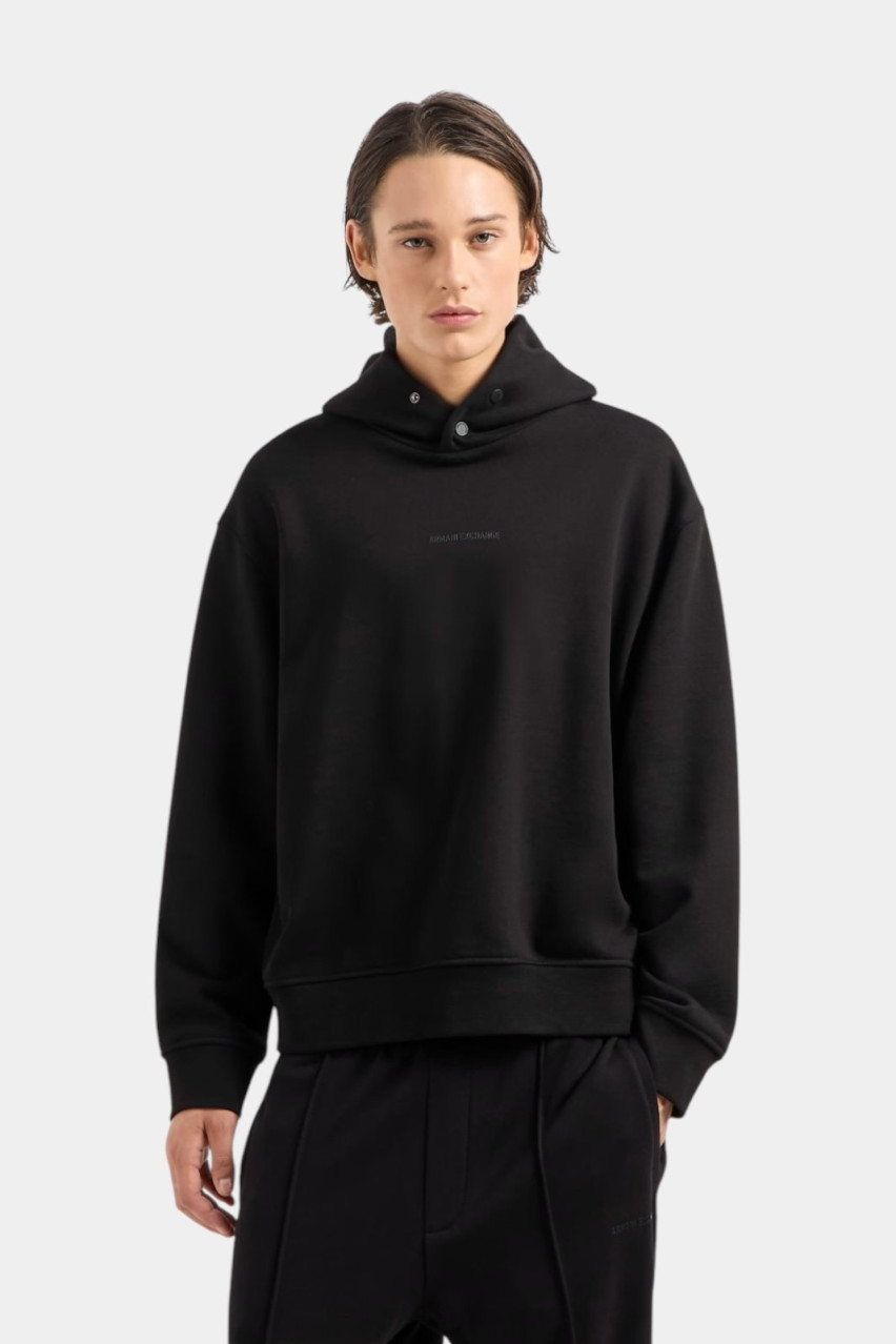 Чорне худі з французького трикотажу 6DZMLJ ZJ4XZ 1200 Armani Exchange