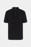 Черное поло из мерсеризированного хлопка ASV и жаккардовым узором