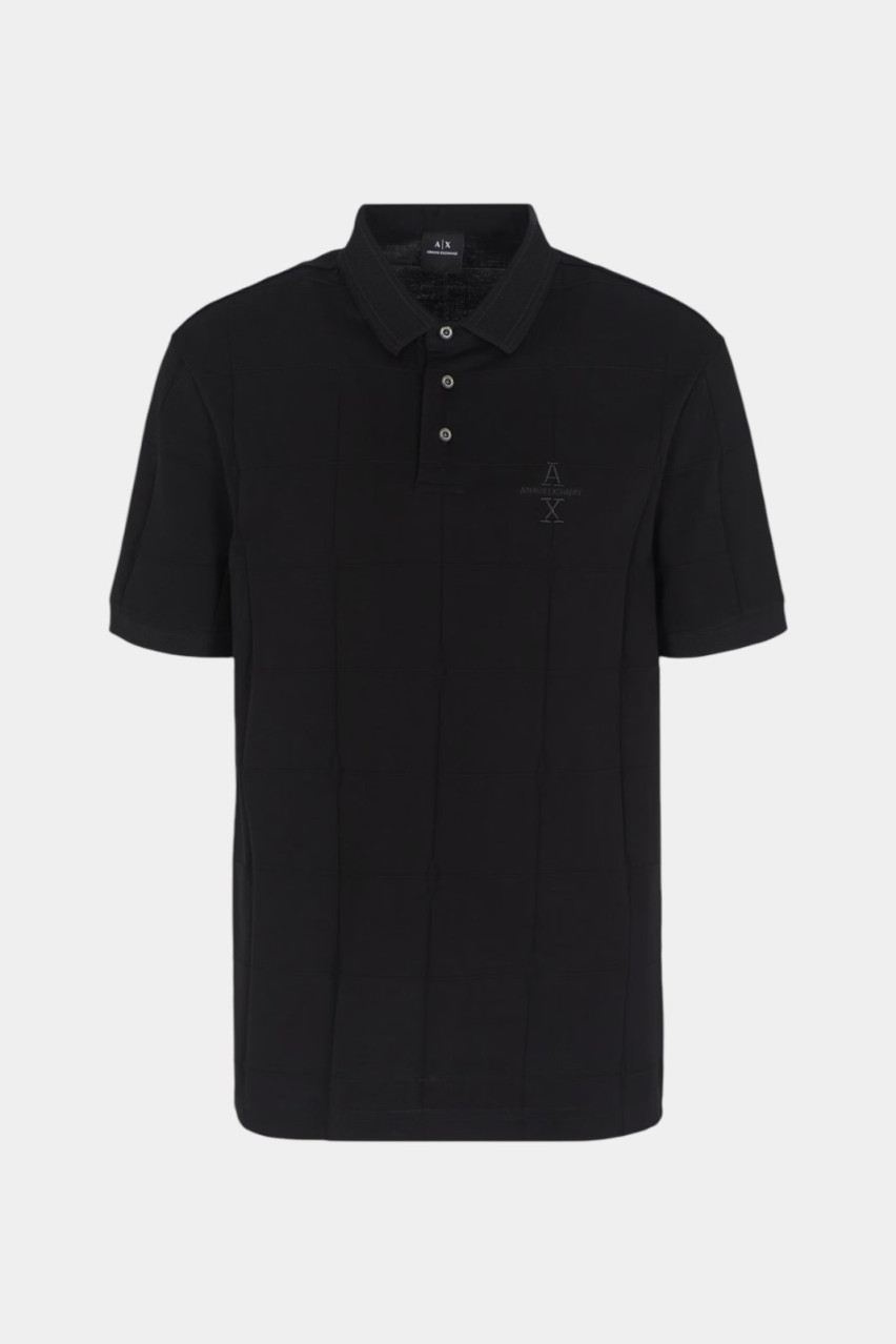 Чорне поло з мерсеризованої бавовни ASV та жакардовим візерунком 6DZFLJ ZJ2ZZ 1200 Armani Exchange