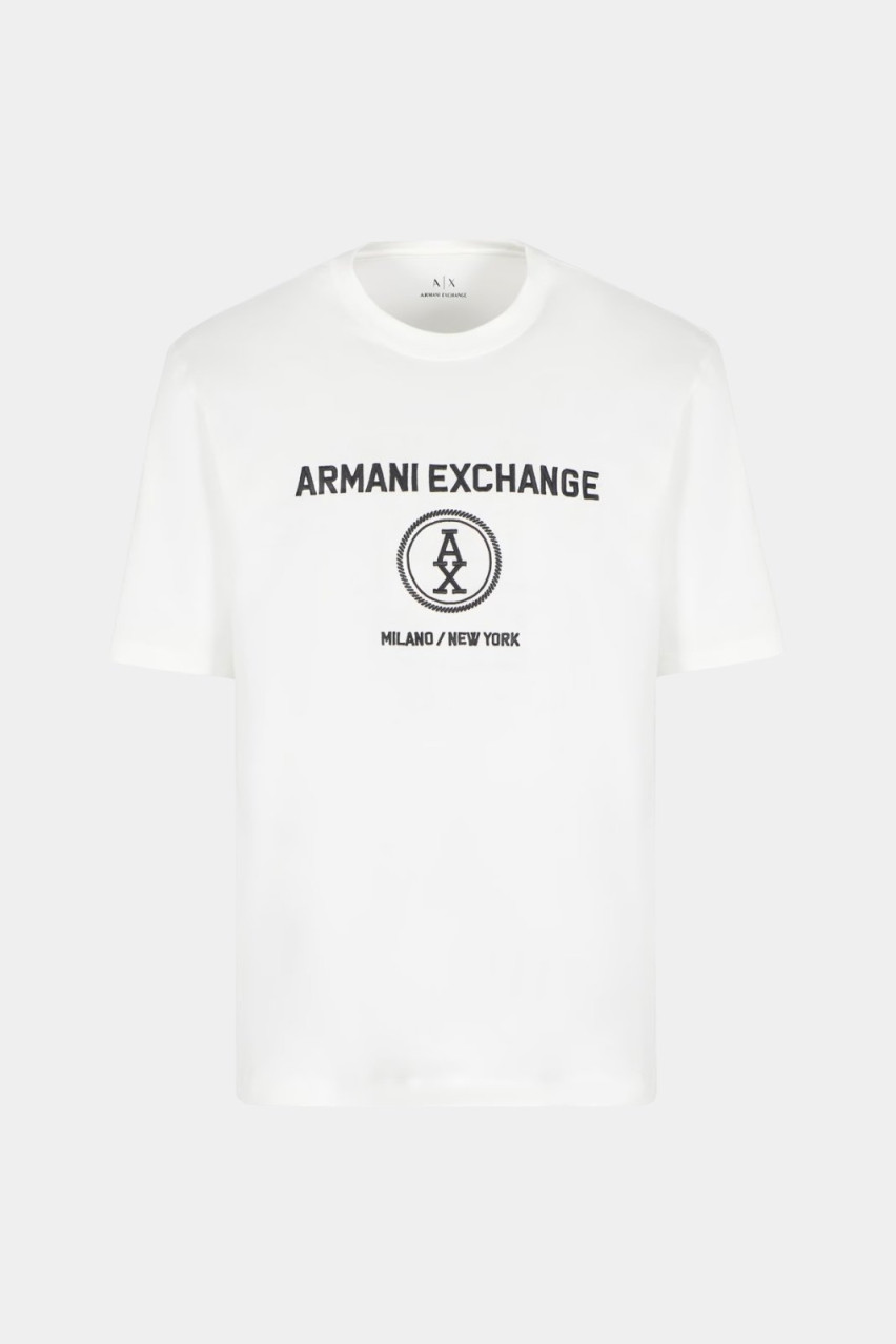 Біла футболка з вишивкою 6DZTLC ZJ9JZ 1116 Armani Exchange