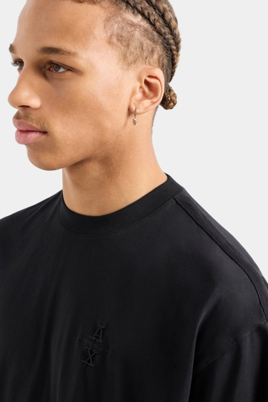 Чорна футболка вільного крою 6DZTLJ ZJYJZ 1200 Armani Exchange