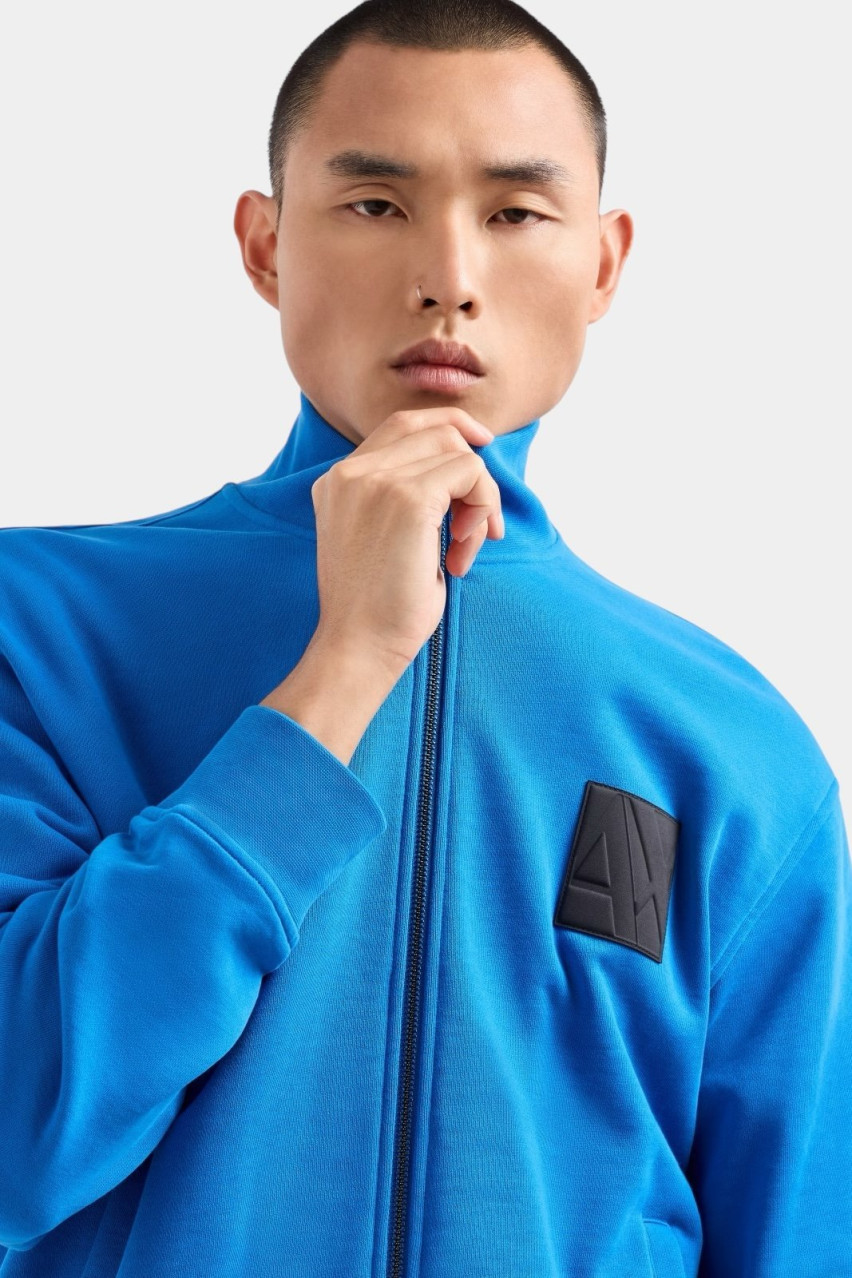 Синяя олимпийка из французского трикотажа 6DZMJJ ZJ4XZ 15DS Armani Exchange