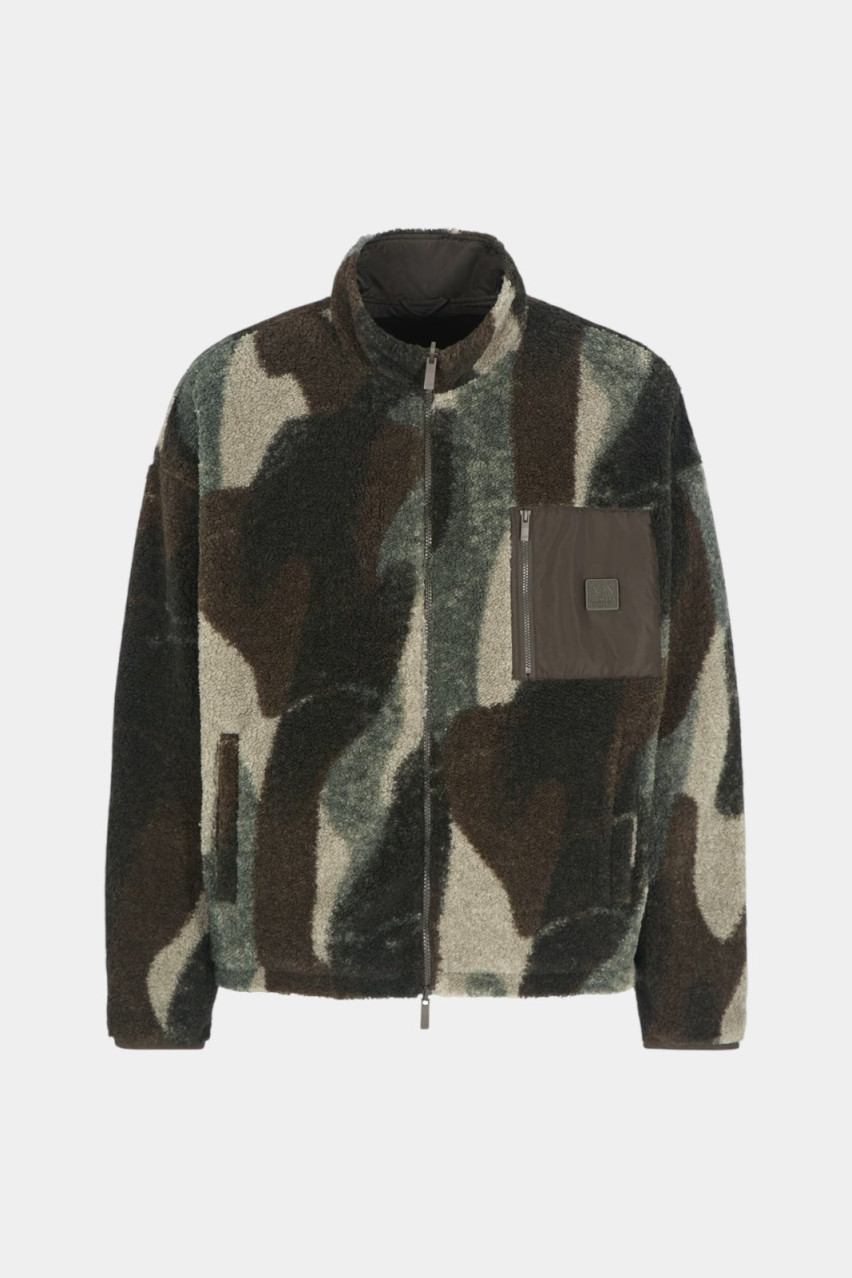 Хакі двосторонній бомбер з плюшевого флісу Zonne 6DZBHA ZJNGZ 5815 Armani Exchange