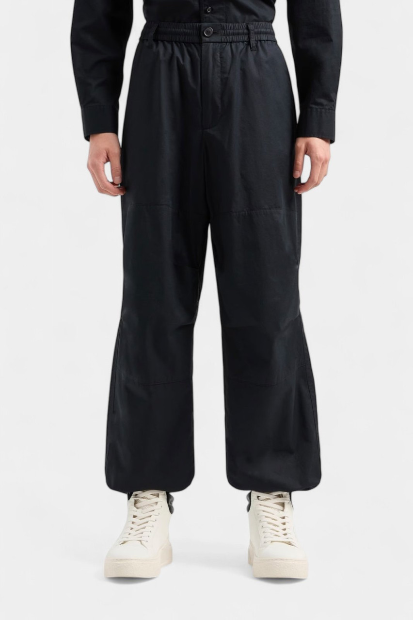 Чорні оверсайз брюки з бавовняного саржу 6DZPL3 ZN3CZ 1200 Armani Exchange