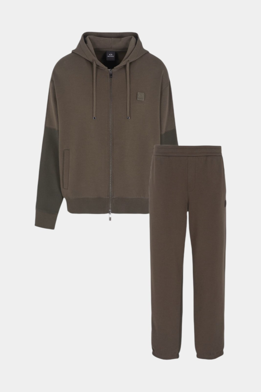 Хакі спортивний костюм з двоколірним дизайном 6DZMHD ZJNPZ 4892 + 6DZPHD ZJNPZ 4892 Armani Exchange