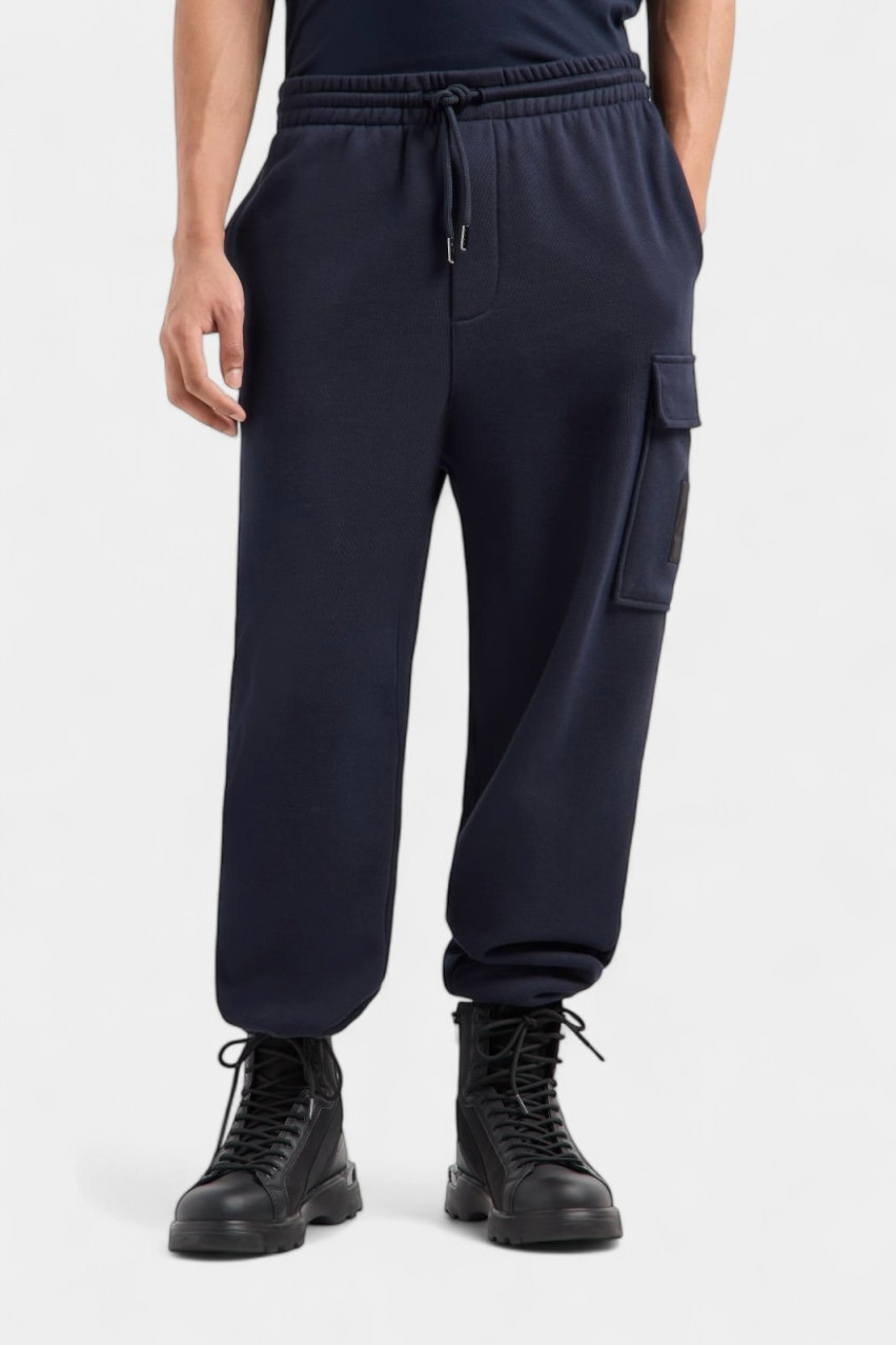 Темно-сині спортивні штани-карго з французького трикотажу 6DZPJH ZJ4XZ 1510 Armani Exchange