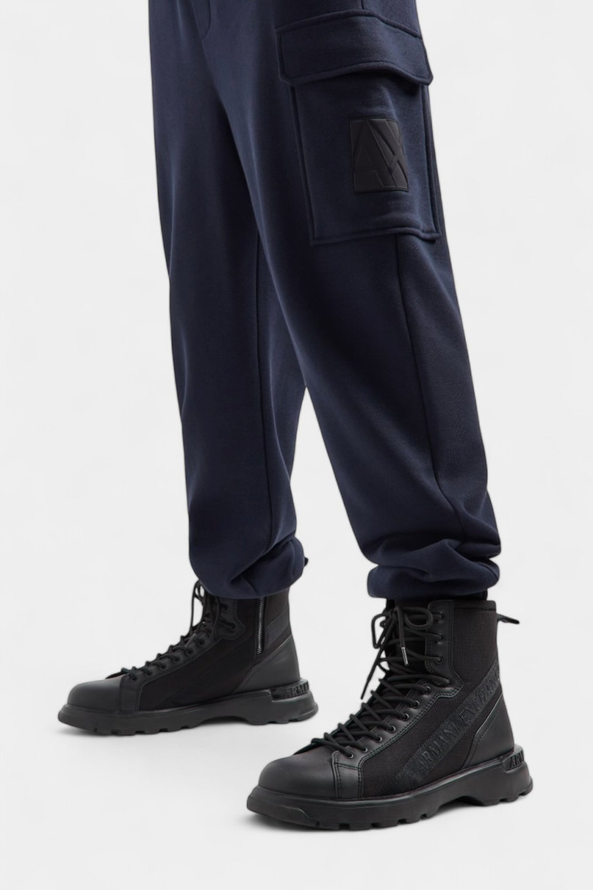 Темно-сині спортивні штани-карго з французького трикотажу 6DZPJH ZJ4XZ 1510 Armani Exchange