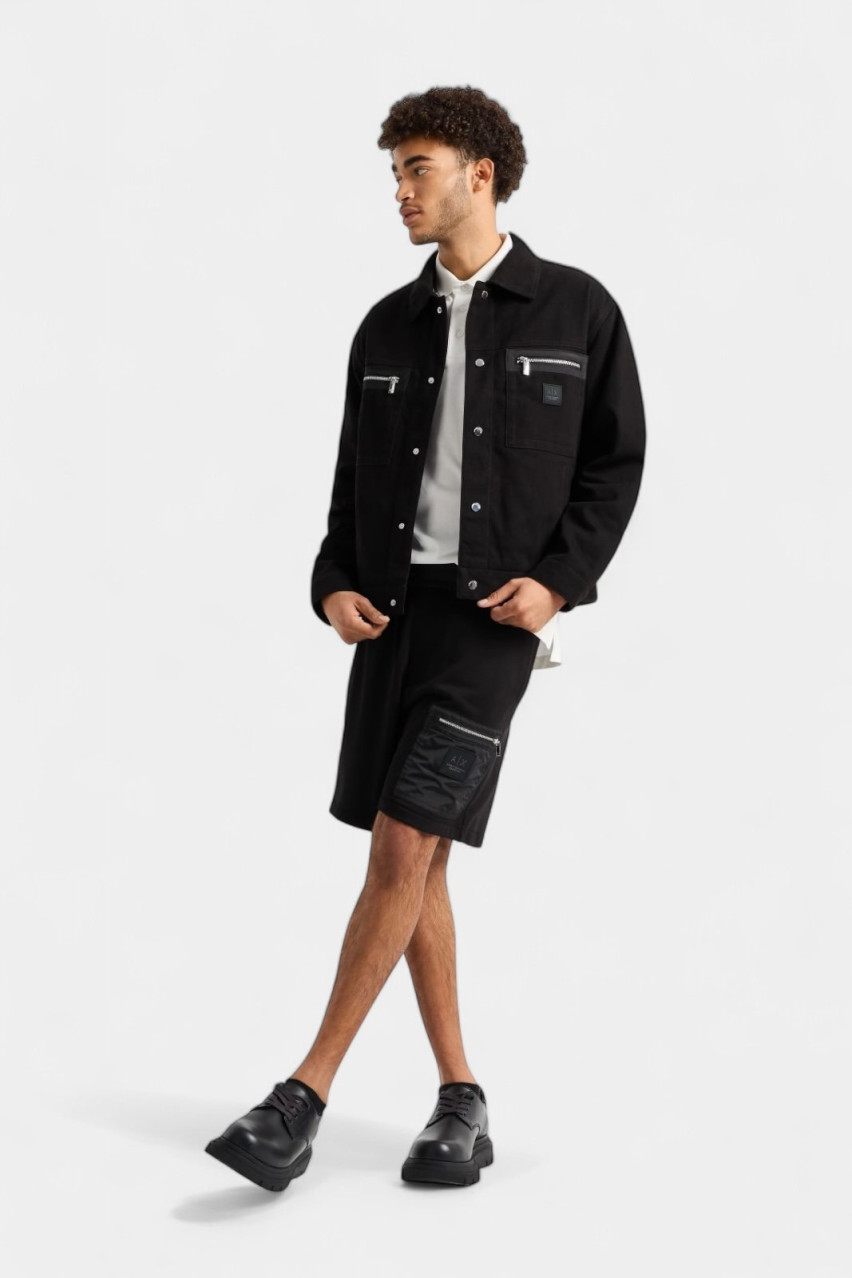 Чорна джинсова куртка з накладними кишенями XM000038 AF10326 UC001 Armani Exchange