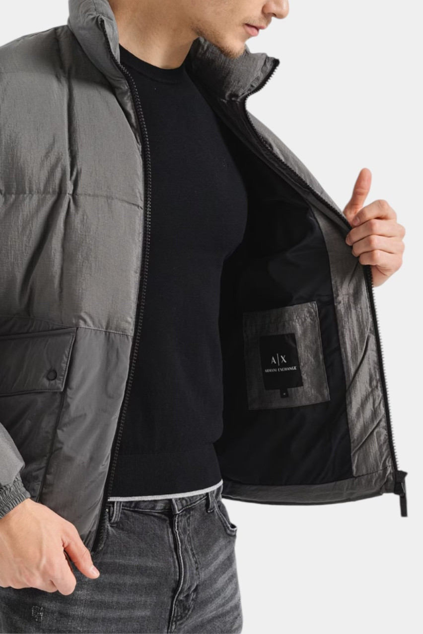 Серый пуховик 6DZBL5 ZN5JZ 19AA Armani Exchange