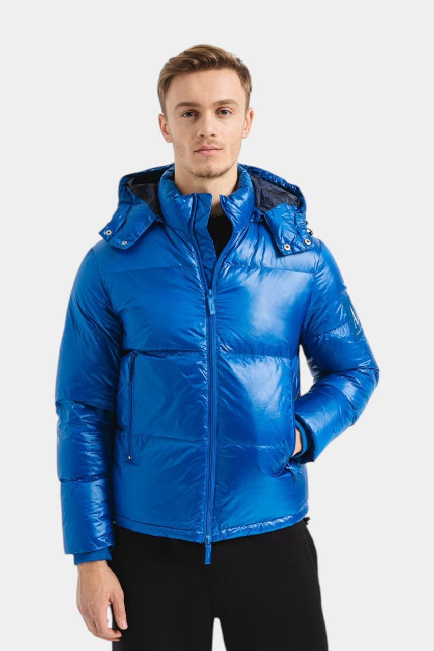 Синий глянцевый пуховик 8NZB70 ZNYNZ 15DS Armani Exchange