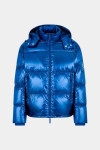 Синий глянцевый пуховик