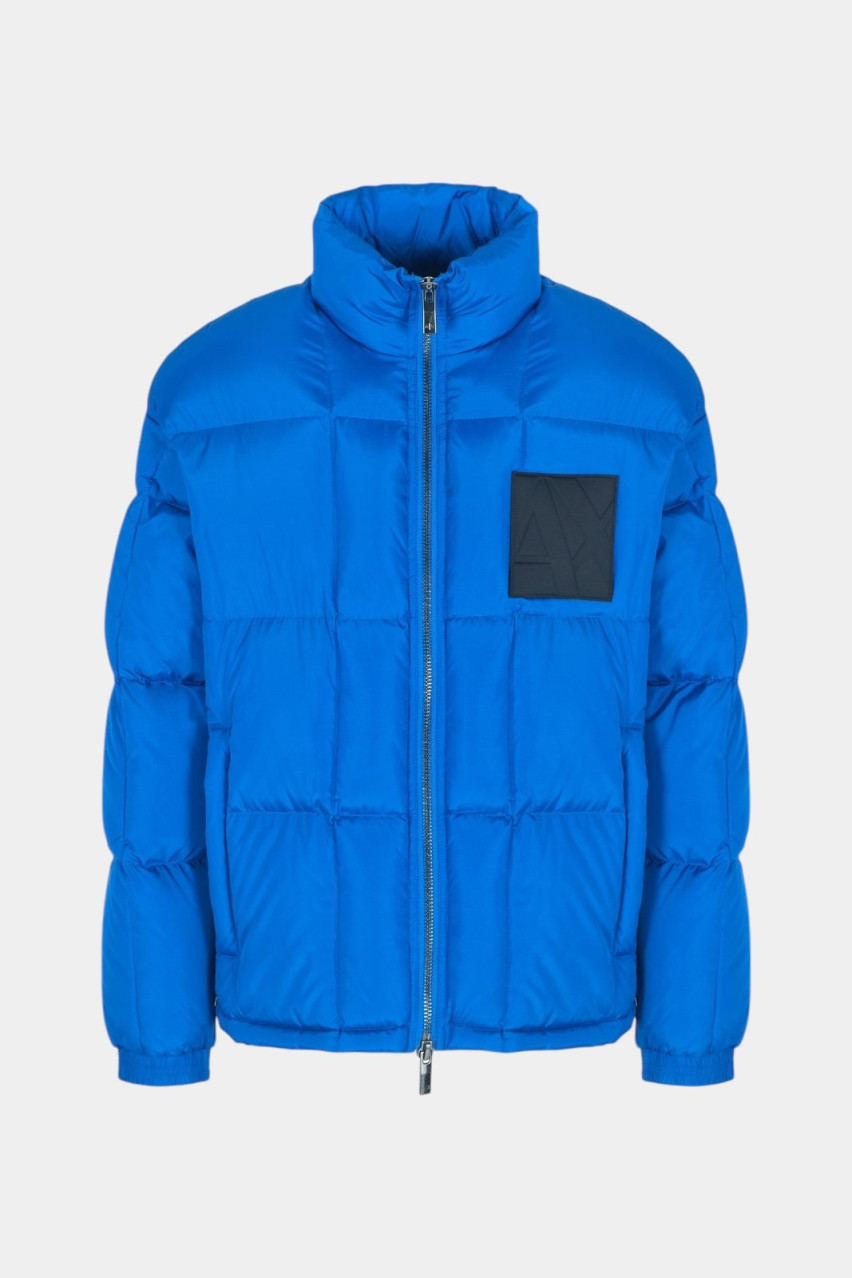 Синій стьобаний пуховик на блискавці з нашивкою-логотипом 6DZB21 ZN4XZ 15DS Armani Exchange