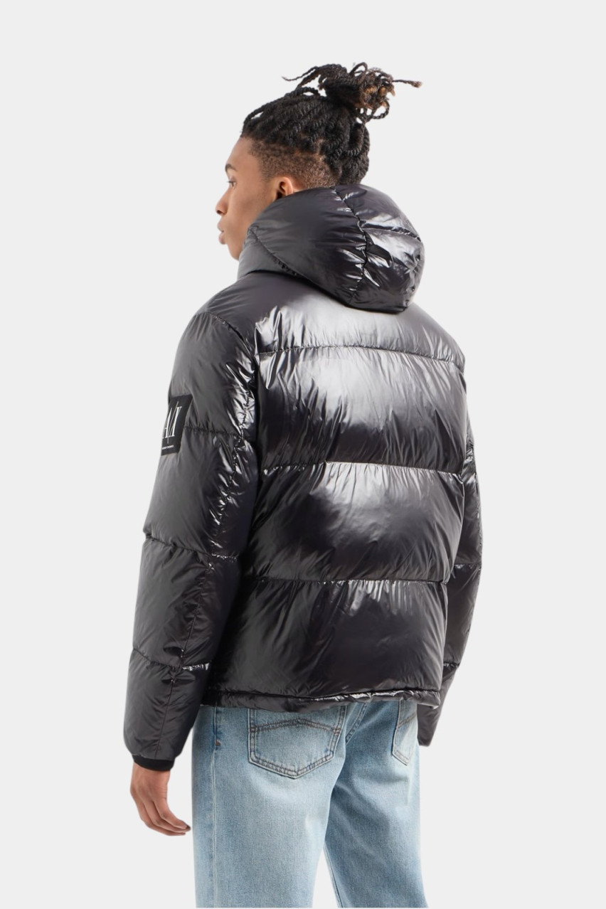 Черный глянцевый пуховик 8NZB70 ZNYNZ 1200 Armani Exchange