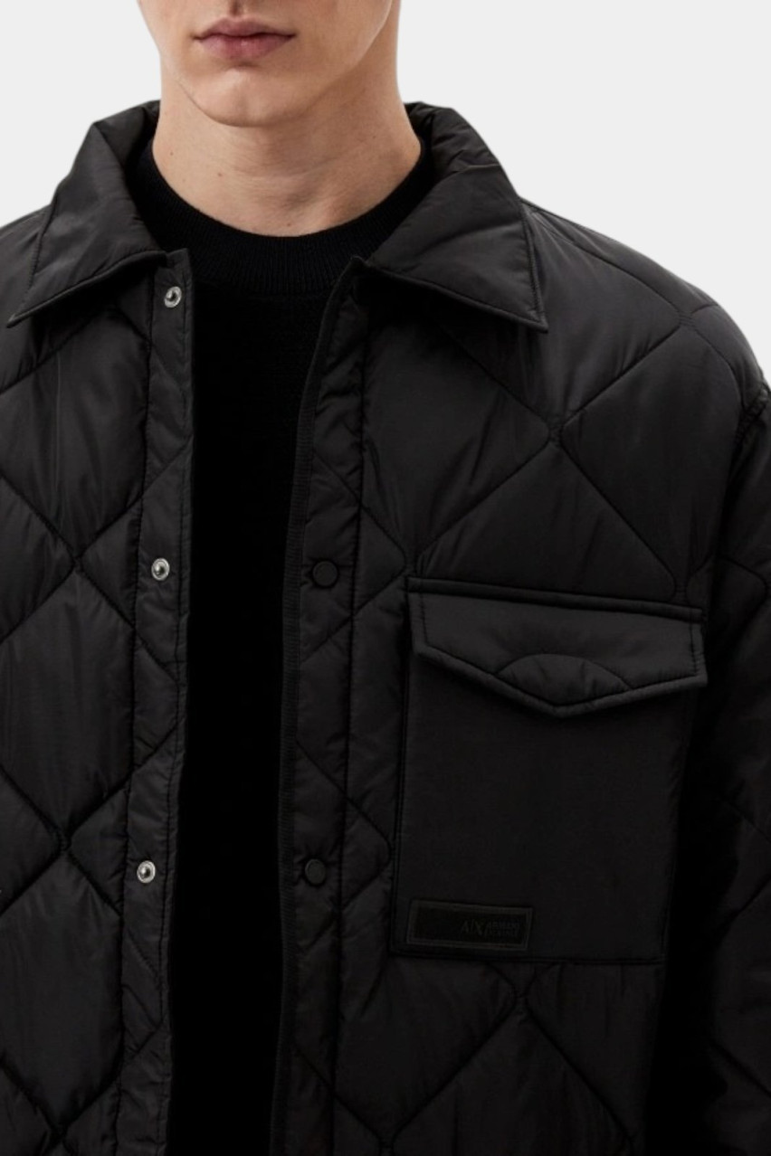 Черный стеганый пуховик на кнопках 6DZB04 ZN4XZ 1200 Armani Exchange