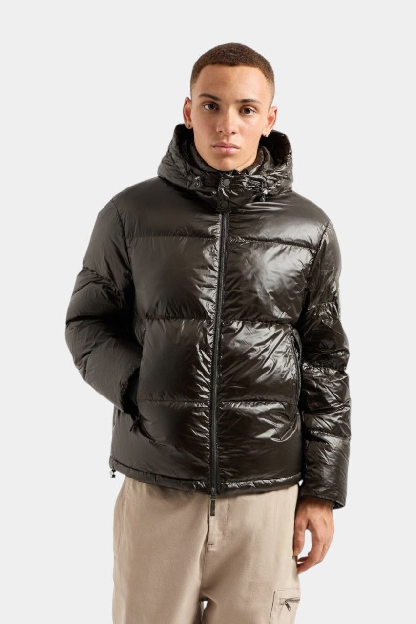 Хаки глянцевый пуховик 8NZB70 ZNYNZ 1832 Armani Exchange
