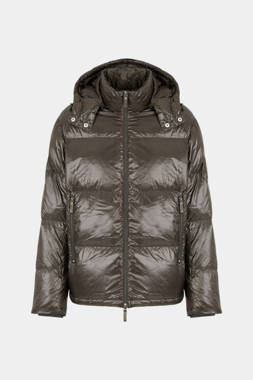 Хаки глянцевый пуховик 8NZB70 ZNYNZ 1832 Armani Exchange
