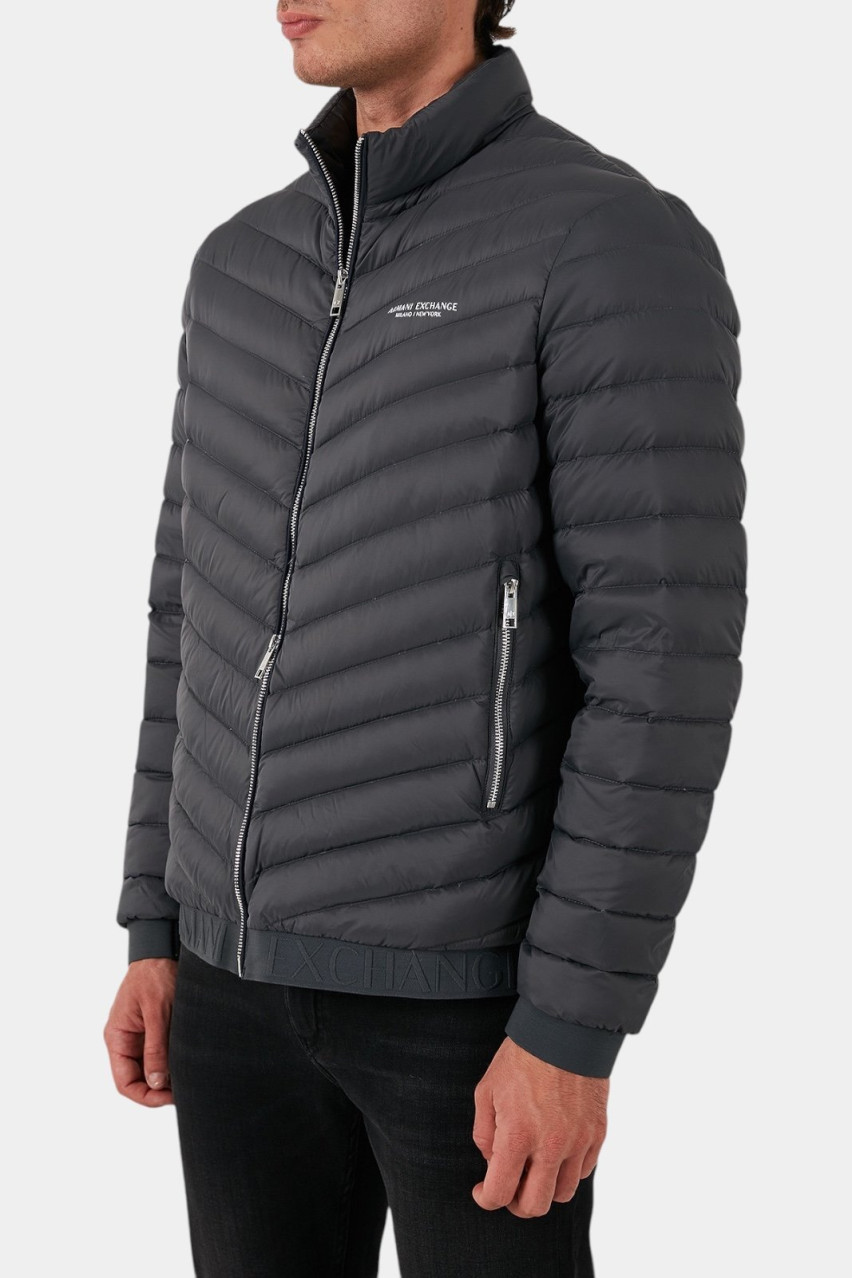 Графітовий стьобаний пуховик на блискавці 8NZB52 ZNW3Z 7907 Armani Exchange