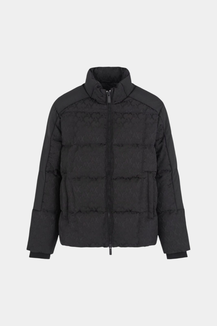 Черный пуховик с монограммным принтом 6DZBL2 ZN5GZ 1200 Armani Exchange