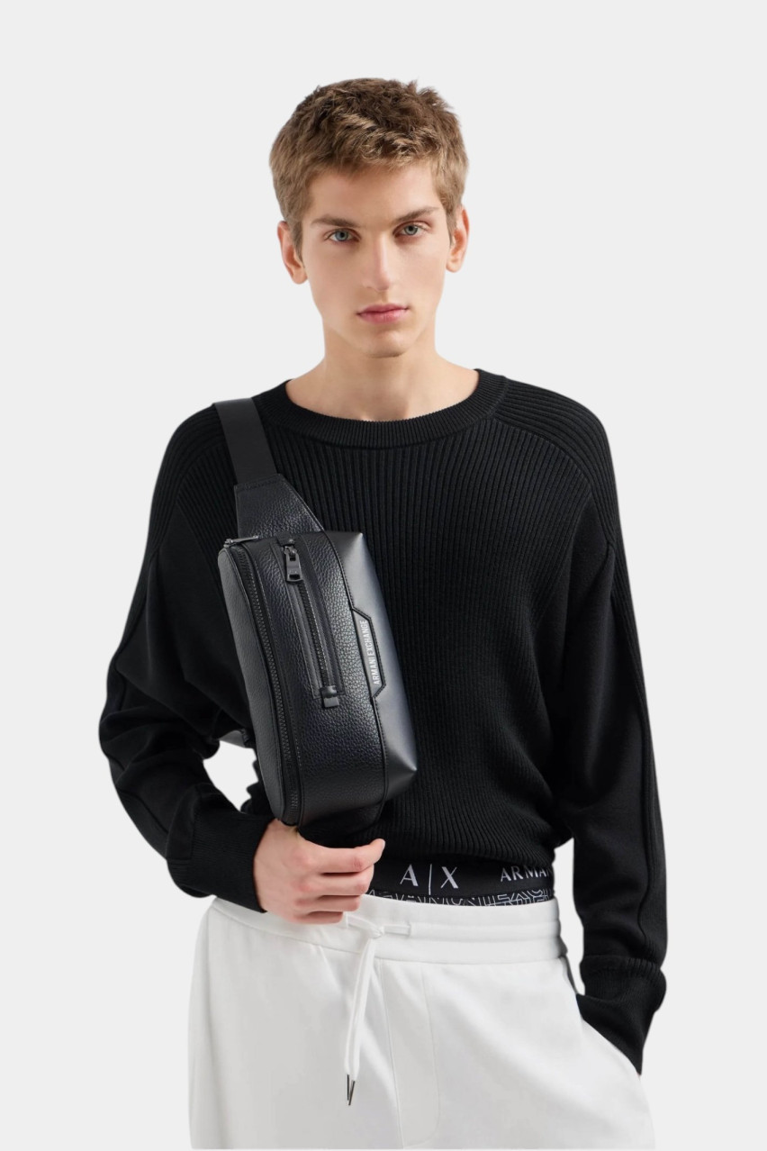 Черная поясная сумка из переработанного материала 952694 4F863 00020 Armani Exchange