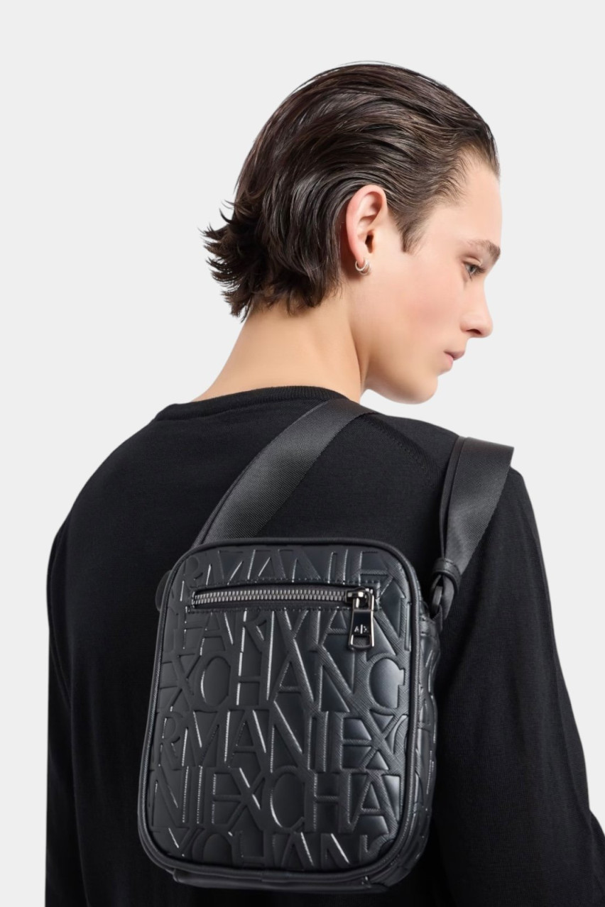 Черная сумка кросс-боди из переработанного материала и рельефным логотипом 952527 CC838 00020 Armani Exchange