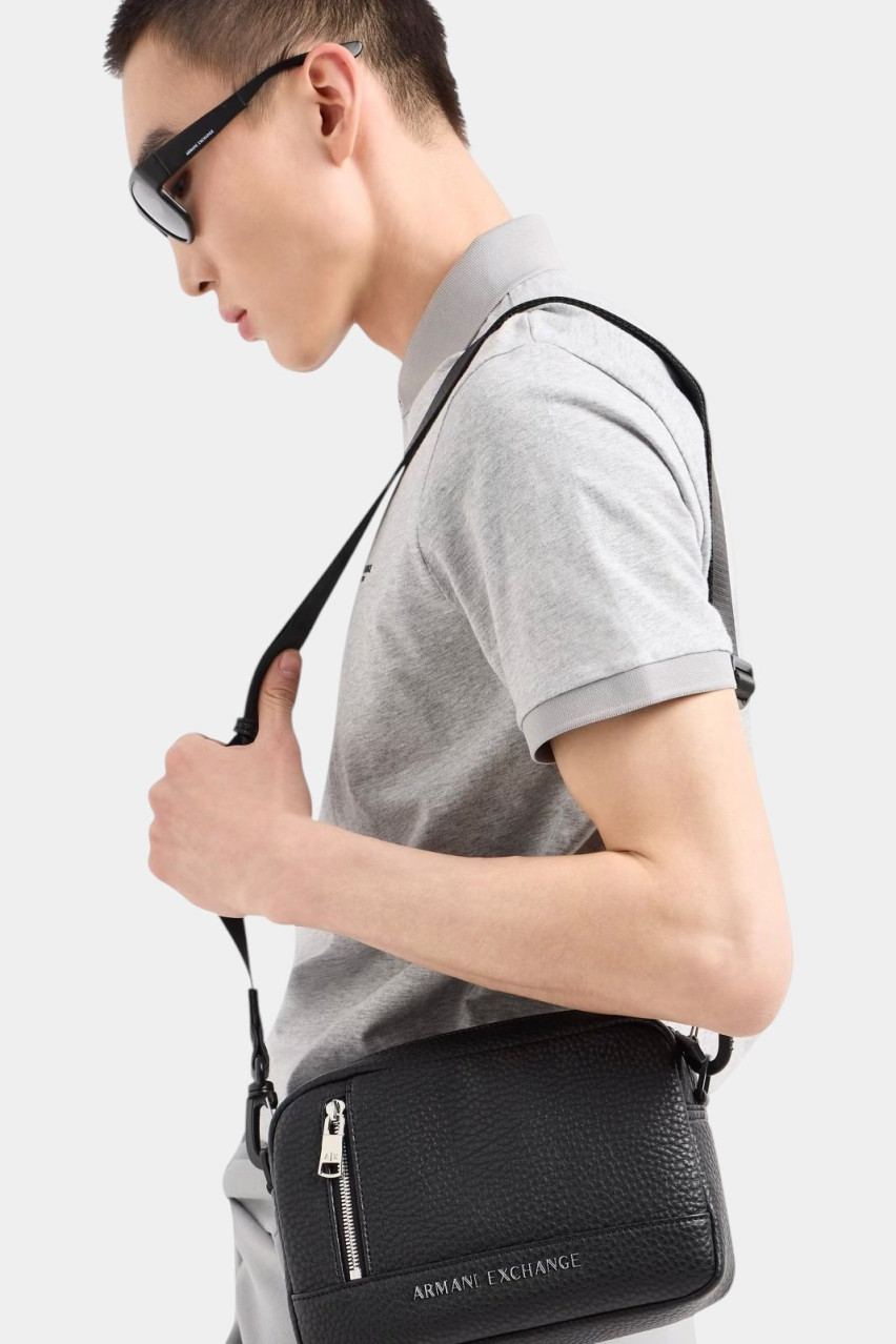 Черная сумка кросс-боди с металлическим логотипом 952663 CC828 00020 Armani Exchange