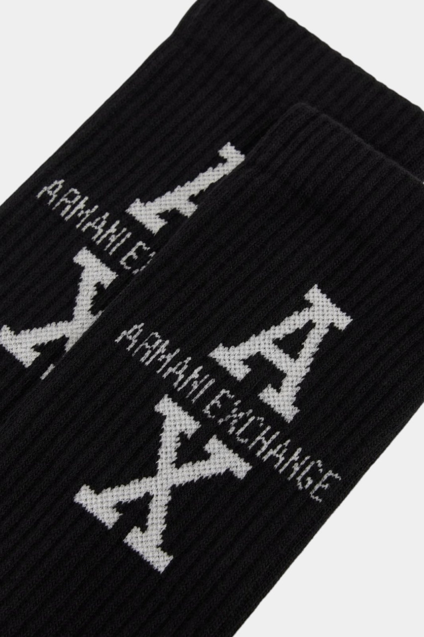 Чорні бавовняні шкарпетки з логотипом 956018 4F405 00020 Armani Exchange