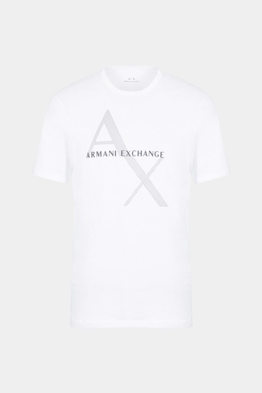 Біла футболка стандартного крою з діагональним логотипом 8NZT76 Z8H4Z 1100 Armani Exchange