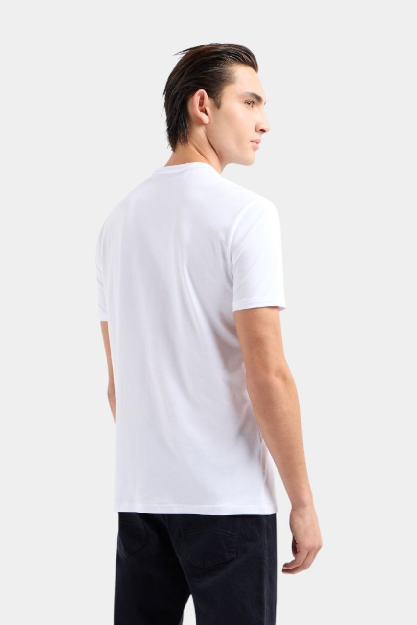 Біла футболка стандартного крою з діагональним логотипом 8NZT76 Z8H4Z 1100 Armani Exchange