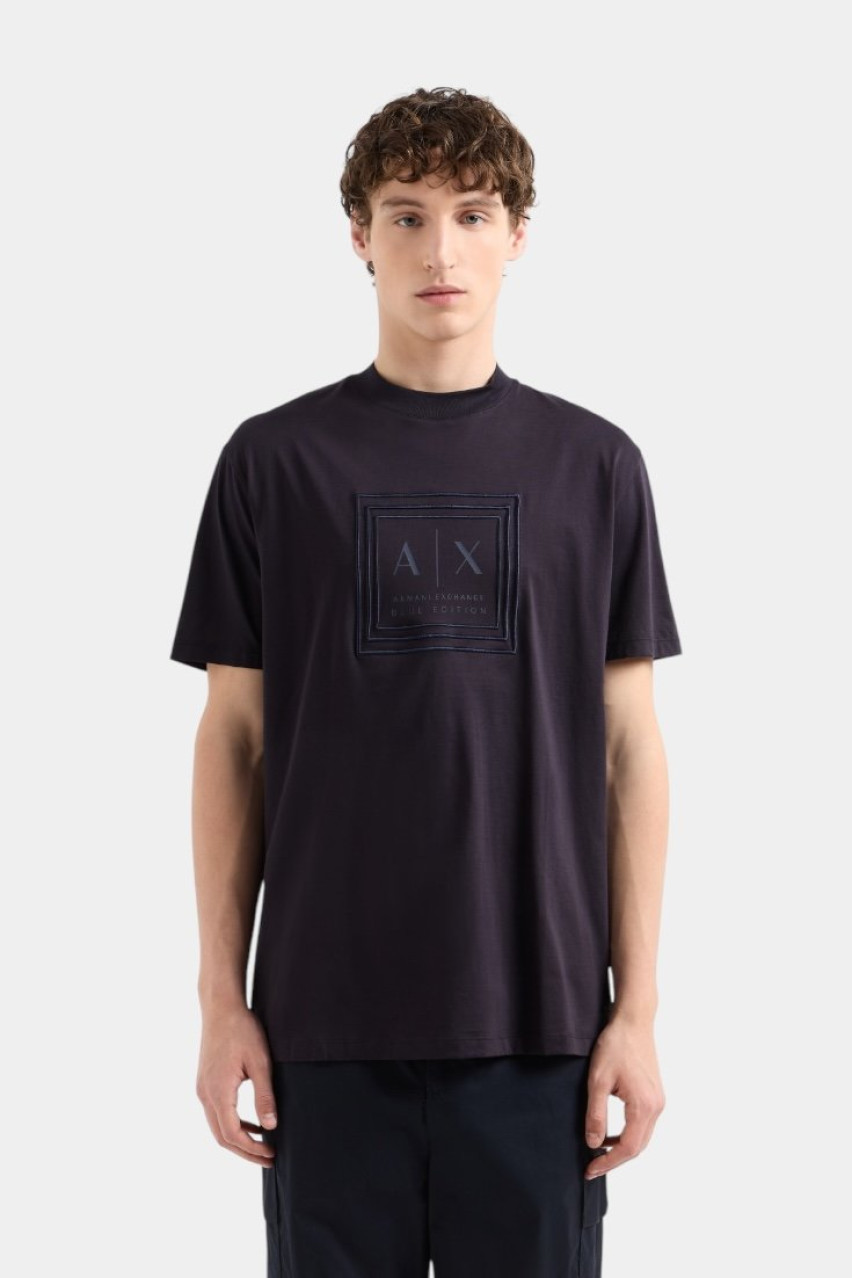 Темно-синя футболка стандартного крою з мерсеризованої бавовни XM000358 AF10364 UB101 Armani Exchange