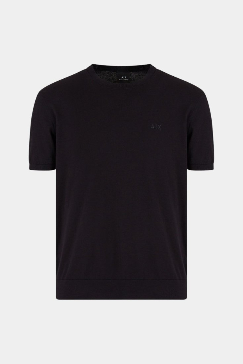 Чорний вʼязаний джемпер з органічної бавовни ASV 8NZM5C ZM3JZ 1200 Armani Exchange
