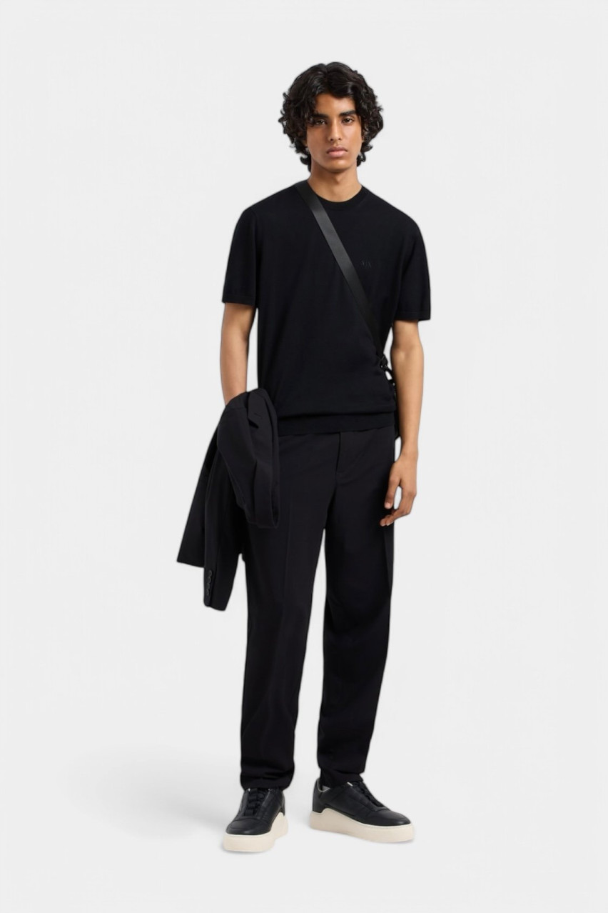 Чорний вʼязаний джемпер з органічної бавовни ASV 8NZM5C ZM3JZ 1200 Armani Exchange