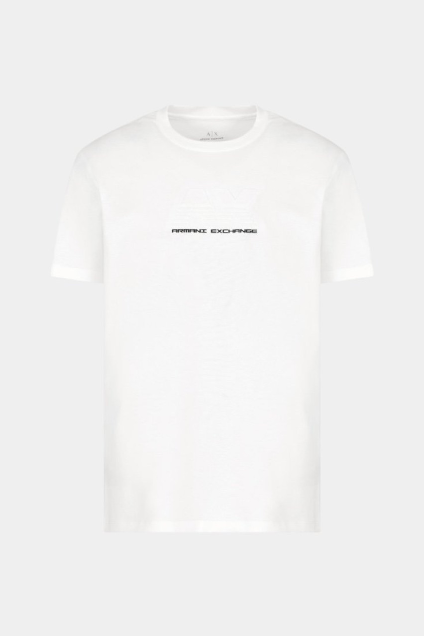 Белая футболка стандартного кроя с вышитым логотипом XM000544 AF10361 U0009 Armani Exchange