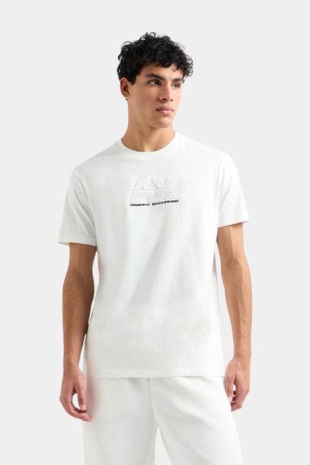 Біла футболка стандартного крою з вишитим логотипом 