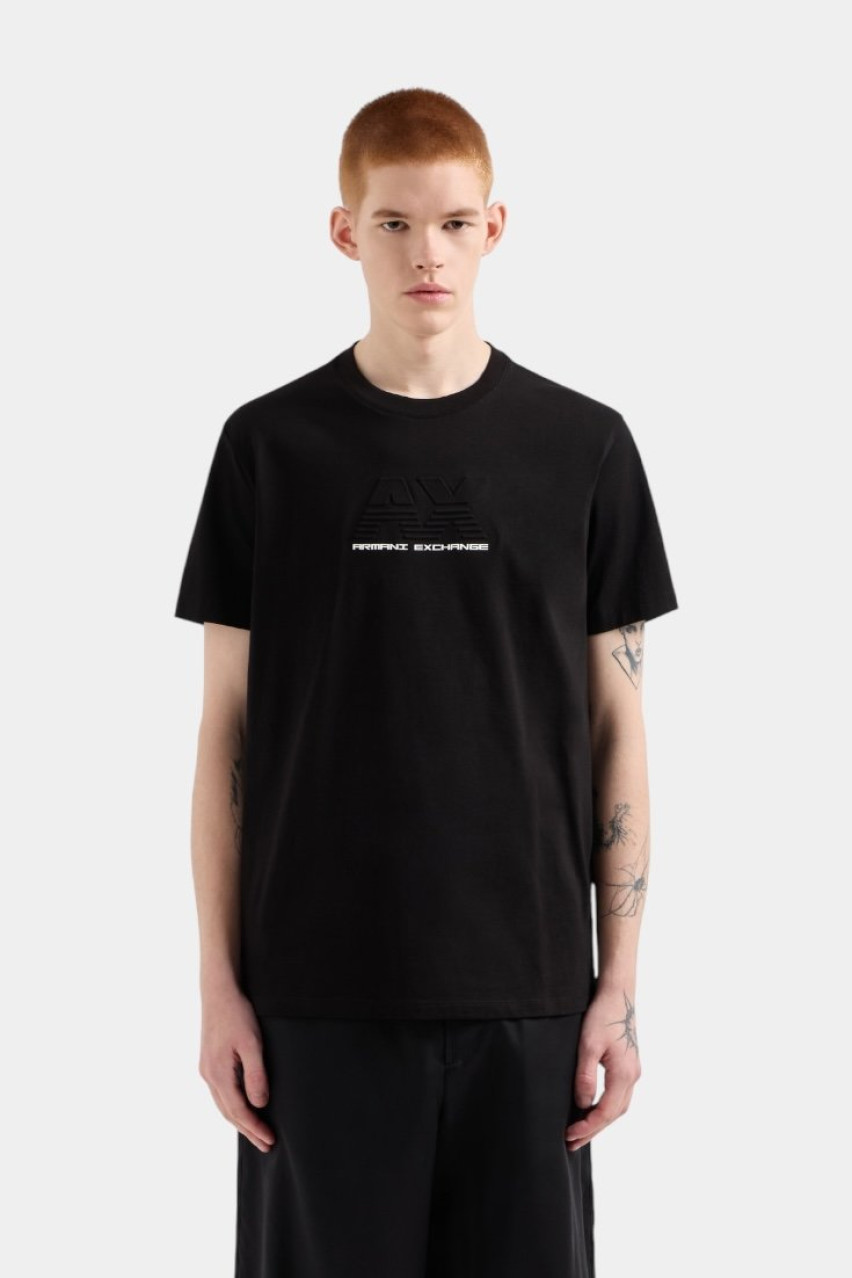 Черная футболка стандартного кроя с вышитым логотипом XM000544 AF10361 UC001 Armani Exchange