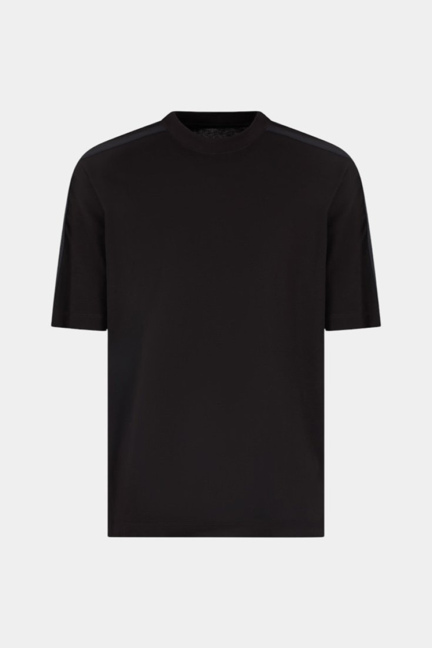 Чорна футболка стандартного крою з логотипною стрічкою XM000322 AF10361 UC001 Armani Exchange