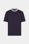 Темно-синя футболка стандартного крою з контрастним воротом